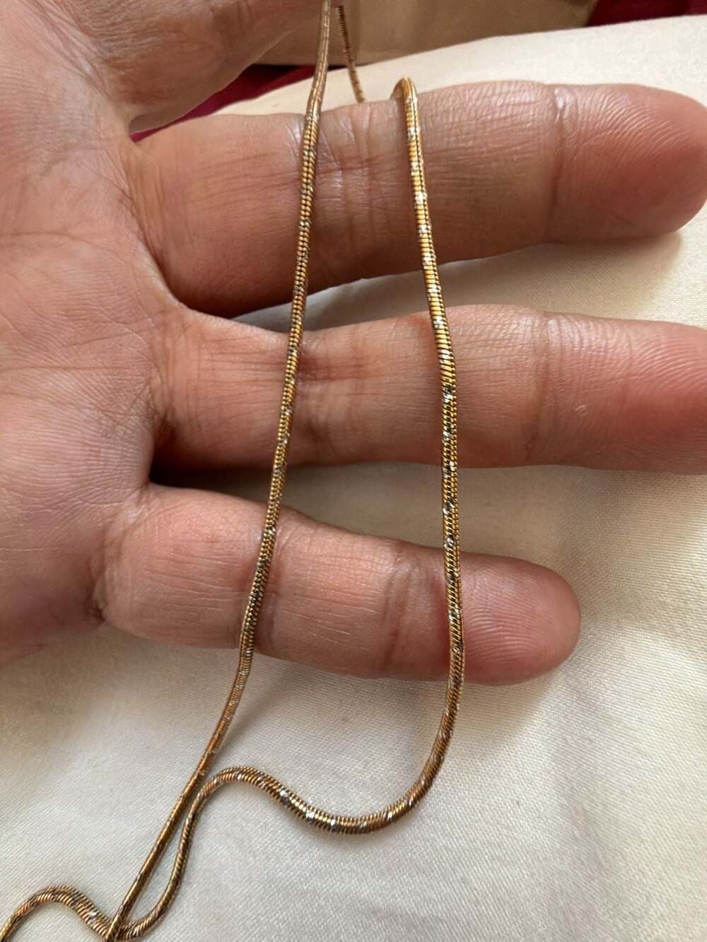 Vintage Italian 925 Sterling Silver Gold Plated Snake Chain Necklace